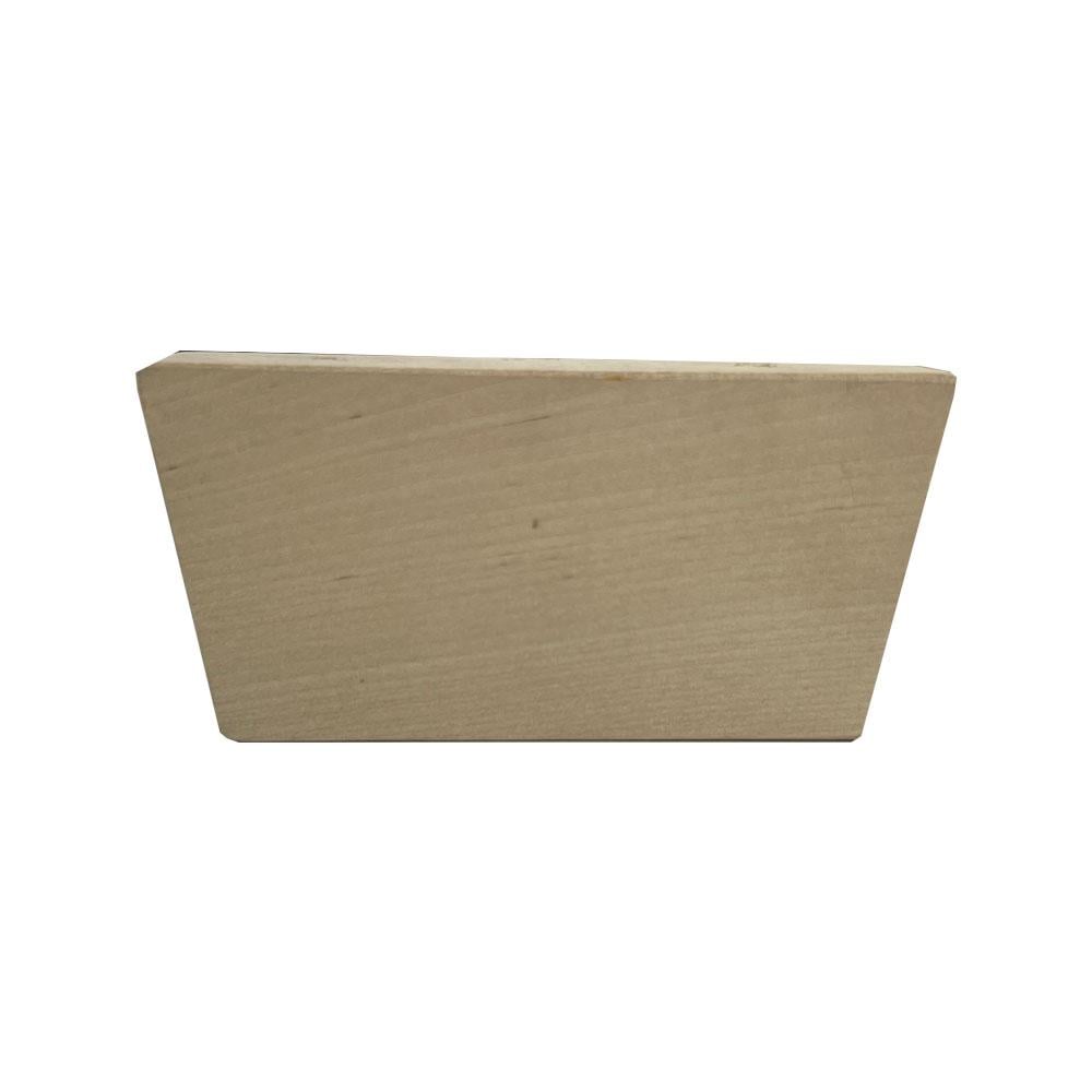 Image of Kleine rechthoekige tapse onbehandelde houten meubelpoot 6 cm