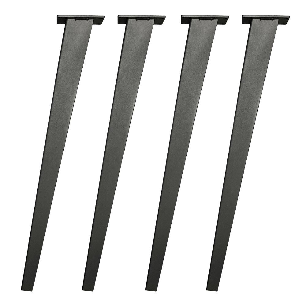 Image of Tafelpoot zwart taps 7 bij 3 cm en hoogte 72 cm van staal (koker 4 x 3 cm / 7 x 3 cm) - 4 stuks