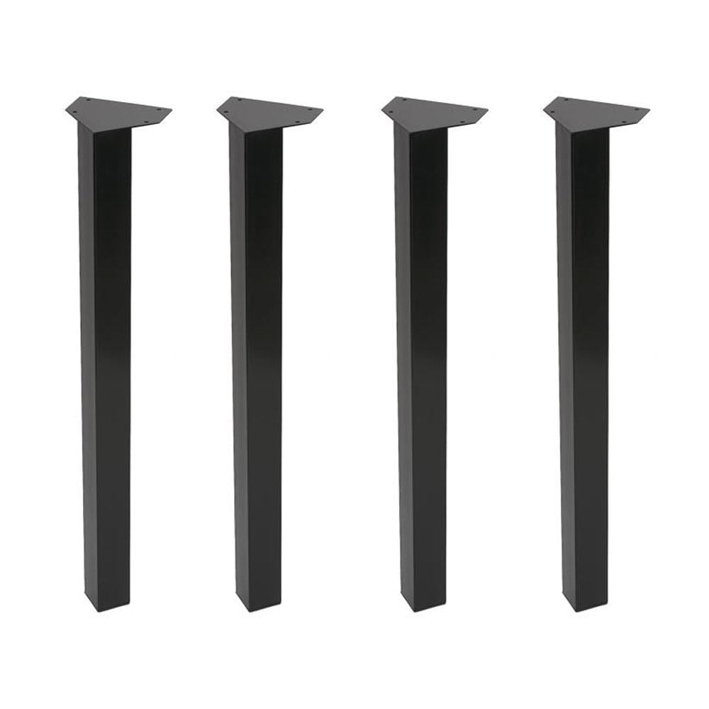 Image of Zwarte vierkanten industriële meubelpoot 72 cm (set van 4)