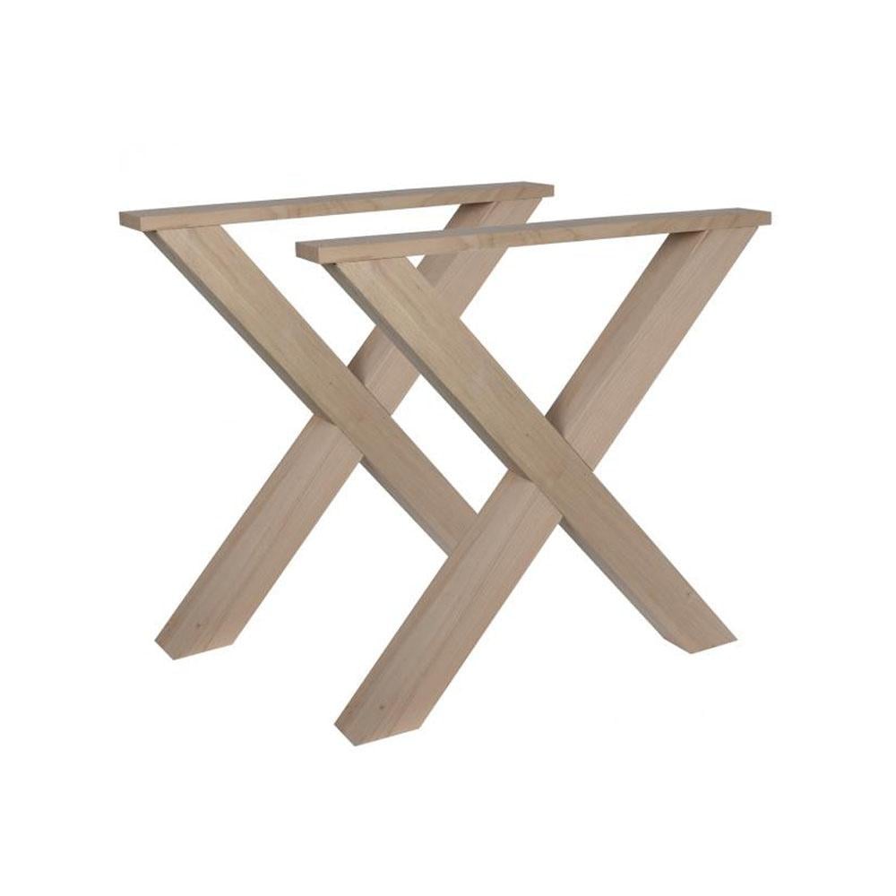 Image of Set houten X tafelpoten 72 cm (koker 8 x 8)