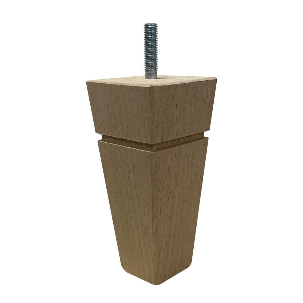 Image of Meubelpoot houtskleur taps 5,5 bij 5,5 cm en hoogte 12 cm van massief hout (M8)