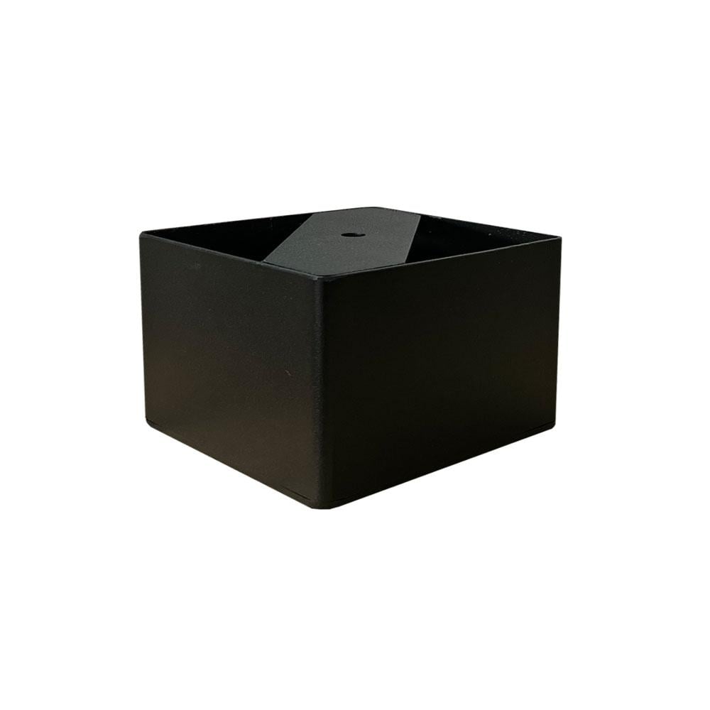 Image of Meubelpoot zwart vierkant 10 bij 10 cm en hoogte 5 cm van staal