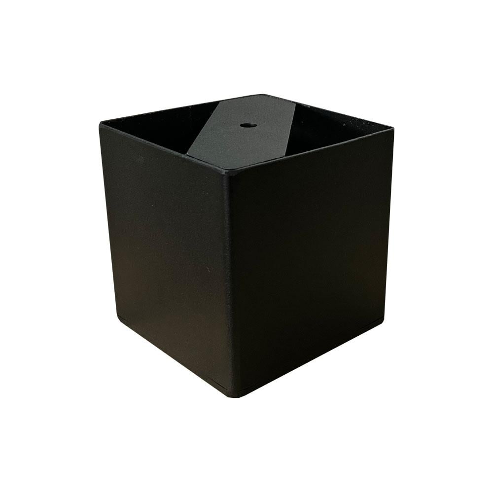 Image of Meubelpoot zwart vierkant 10 bij 10 cm en hoogte 10 cm van staal