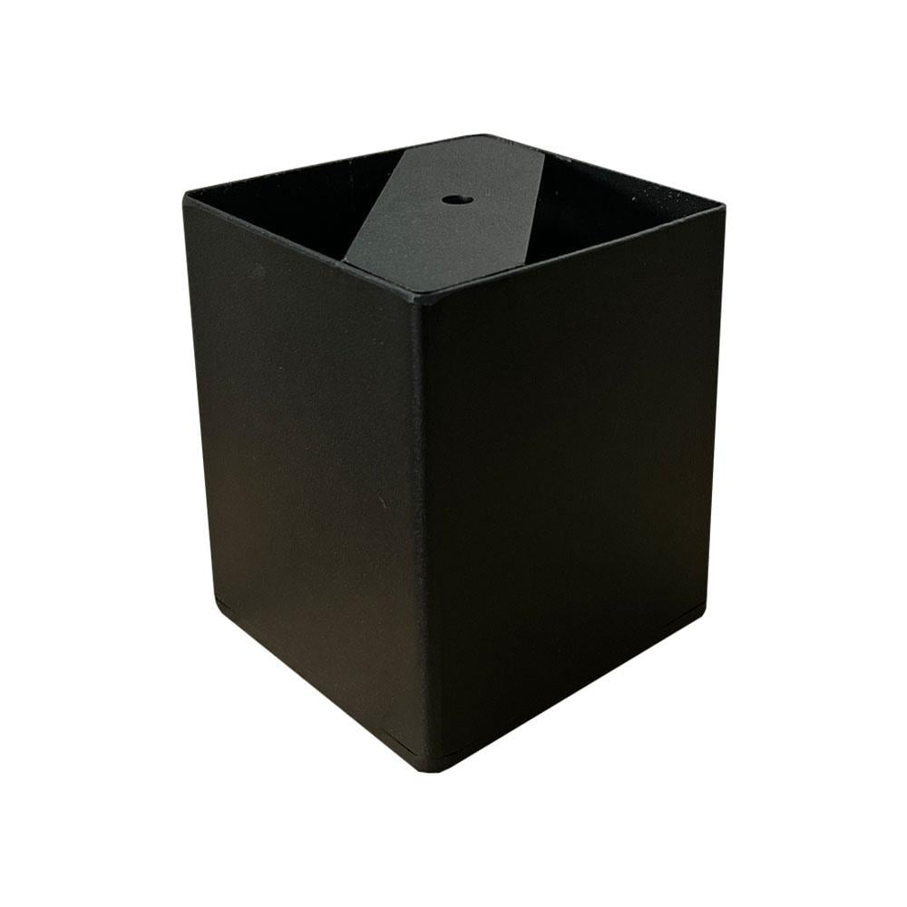 Image of Meubelpoot zwart vierkant 10 bij 10 cm en hoogte 13 cm van staal