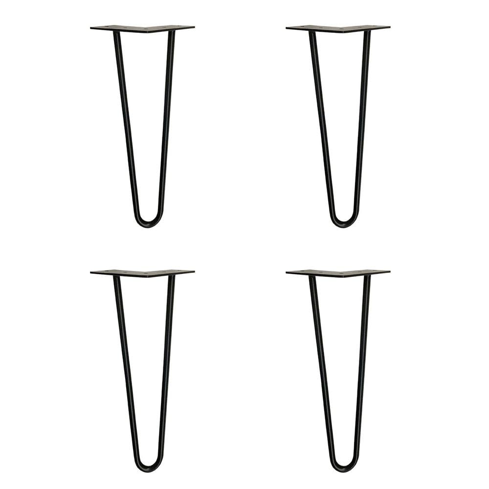 Furniture Legs Europe Stalen hairpin zwart hairpin ø 1,2 cm en hoogte 35 cm - Set van 4 stuks