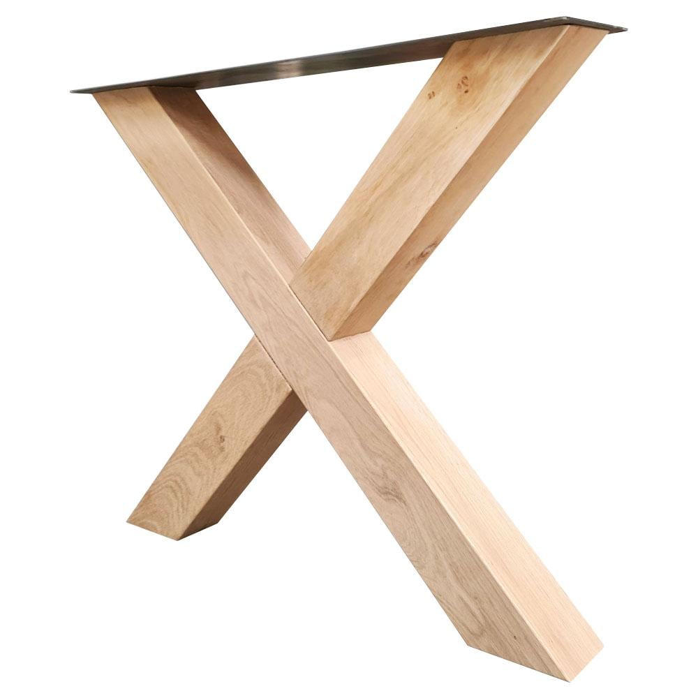 Furniture Legs Europe X-poot massief eikenhout 82 bij 10 cm en hoogte 73 cm (10 x 10 cm)