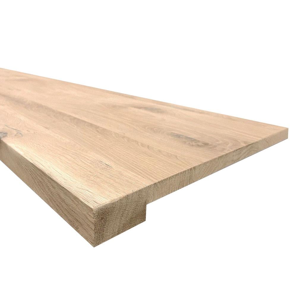 Eiken overzet vensterbank recht 125 cm x 40 cm van 2 cm dik massief eiken hout