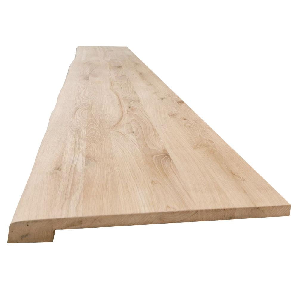 Eiken overzet vensterbank boomstam 200 cm x 40 cm van 2 cm dik massief eiken hout